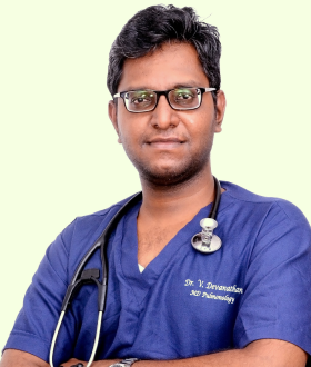 Potrait of Doctor Devanathan, Pulmonologist